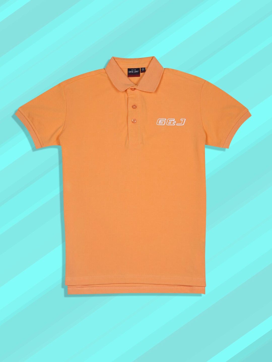 

Gini and Jony Boys Orange Polo Collar T-shirt