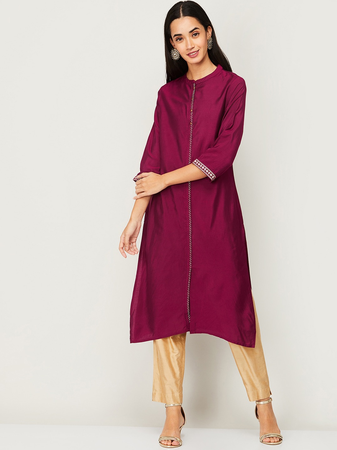 

Melange by Lifestyle Women Burgundy Kurta