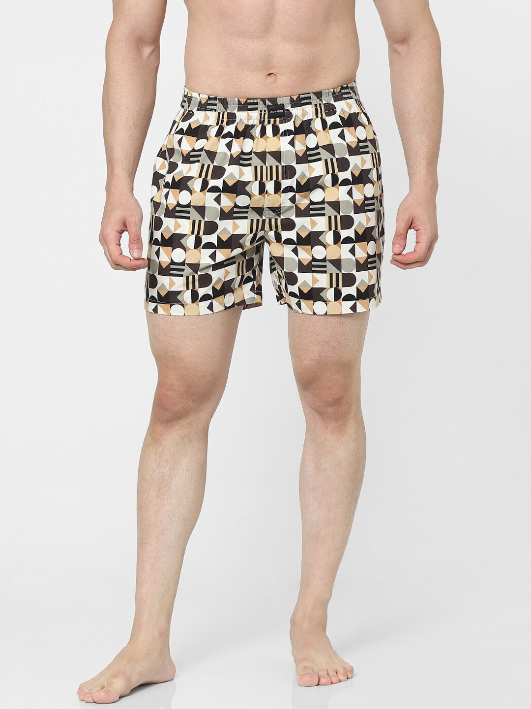 

Jack & Jones Men Geometric Printed Boxers, Brown