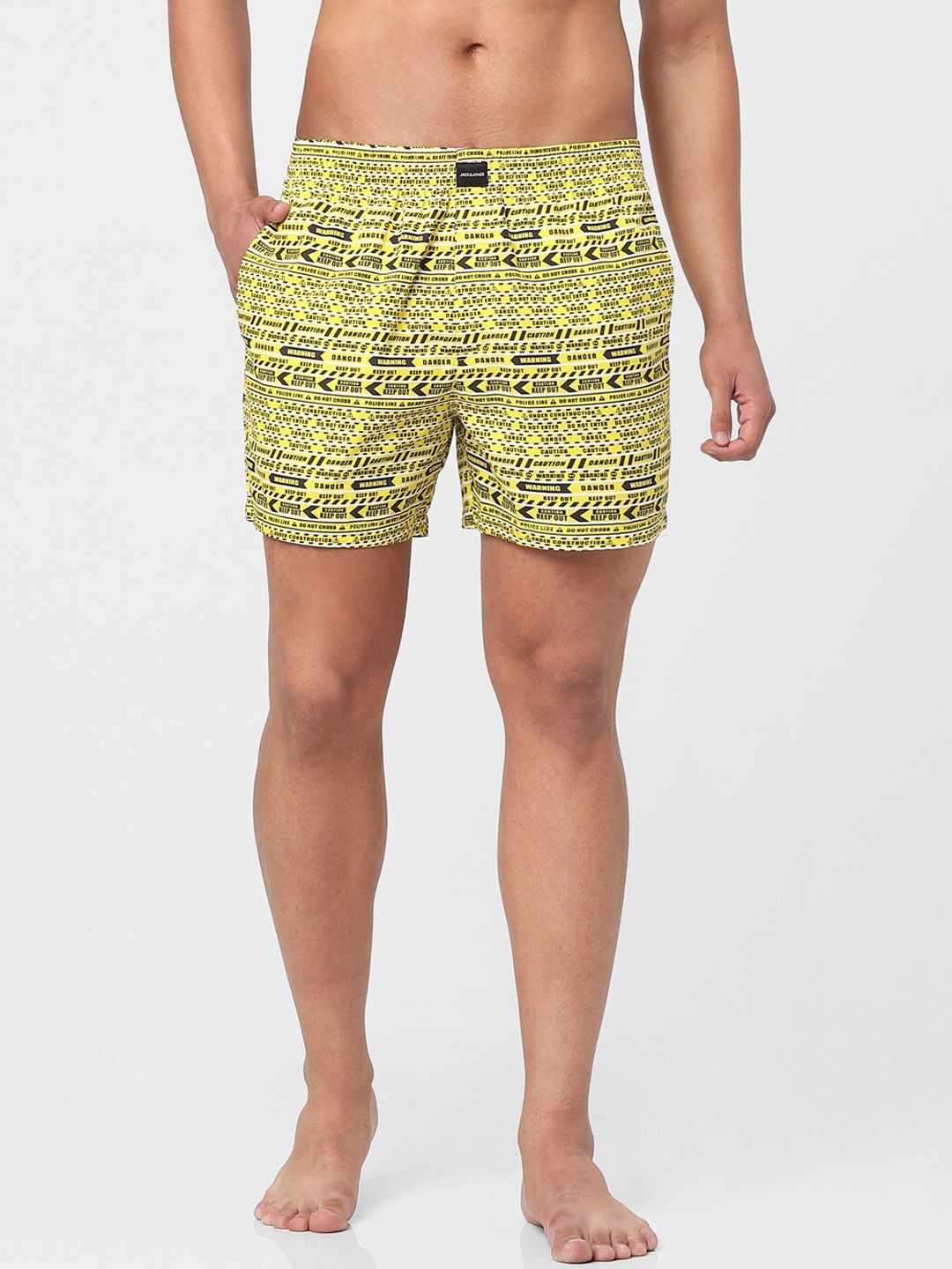 

Jack & Jones Men Yellow & Black Printed Boxers 2791620002