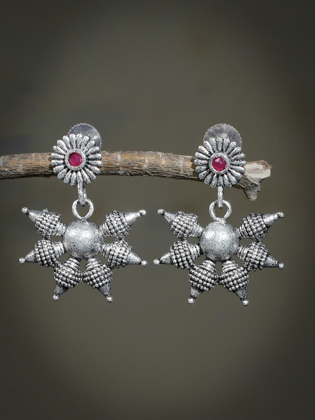 

Silvermerc Designs Silver-Plated Contemporary Drop Earrings