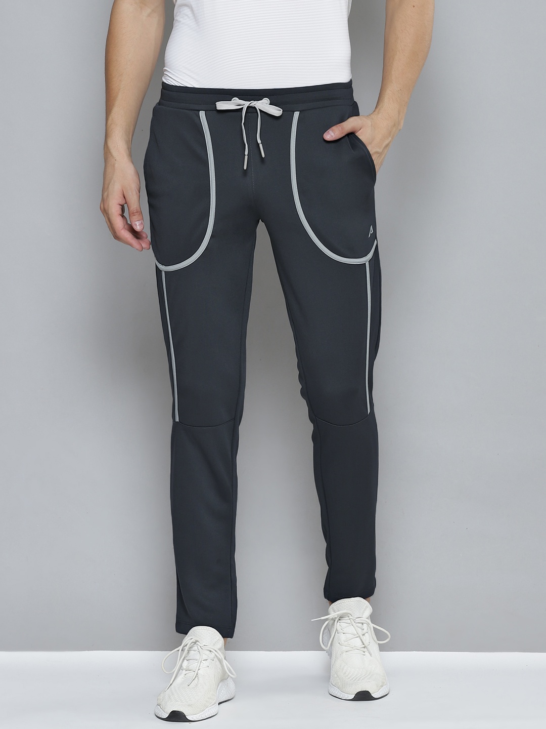 

Alcis Men Charcoal Grey Solid Slim Fit Running Track Pants