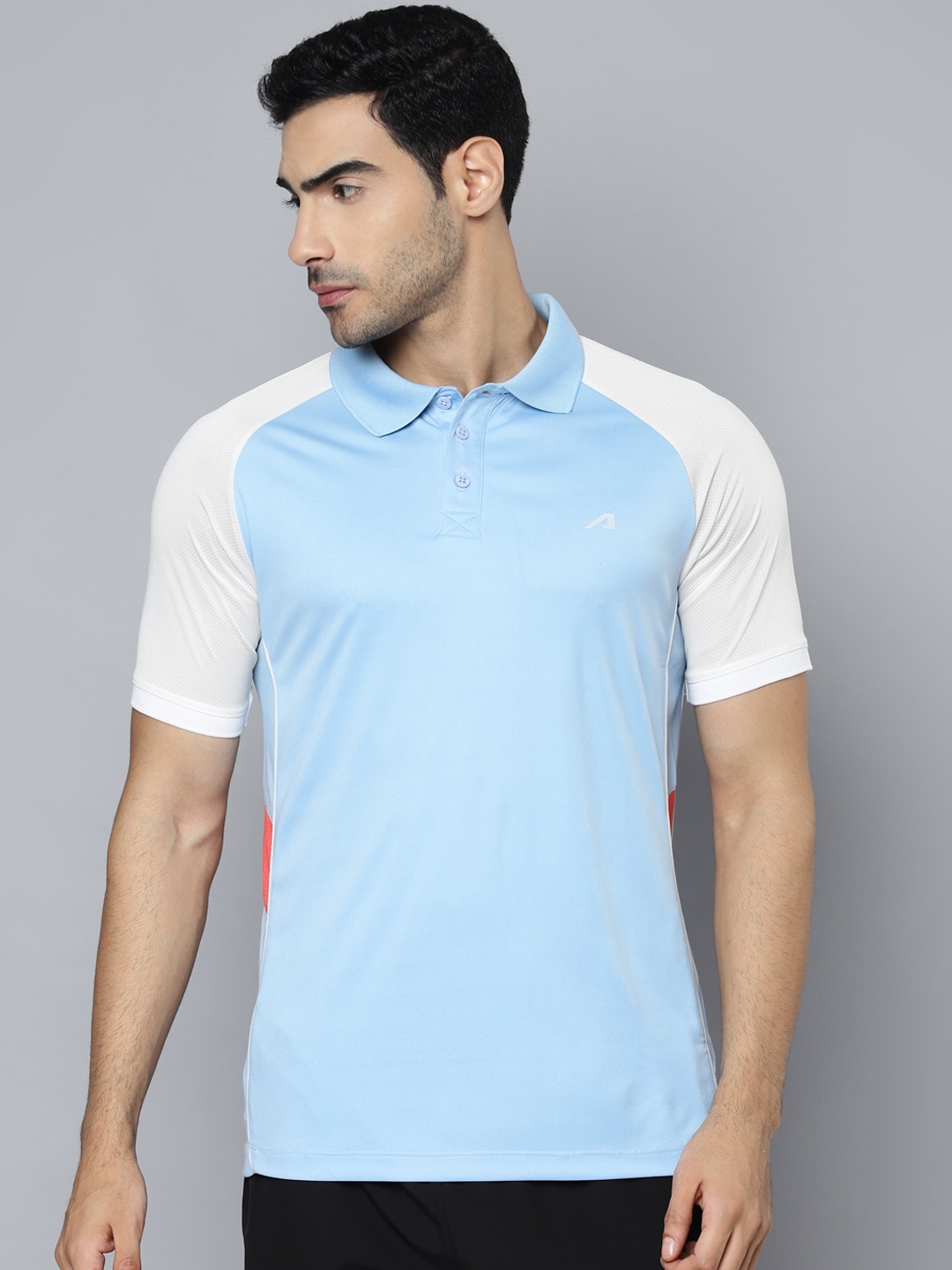 

Alcis Men Blue & White Polo Collar Slim Fit T-shirt