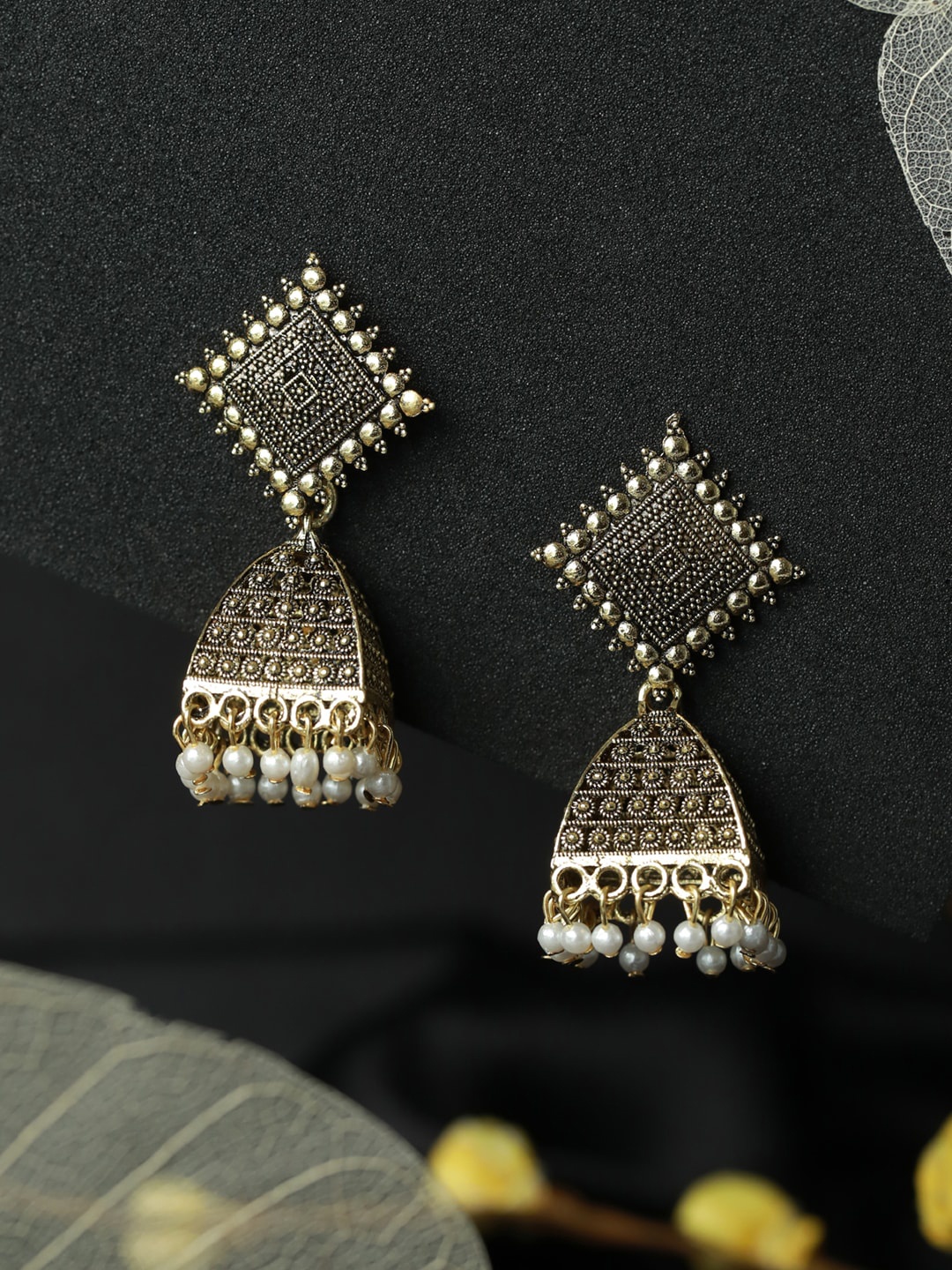 

Priyaasi Gold-Toned Contemporary Jhumkas Earrings
