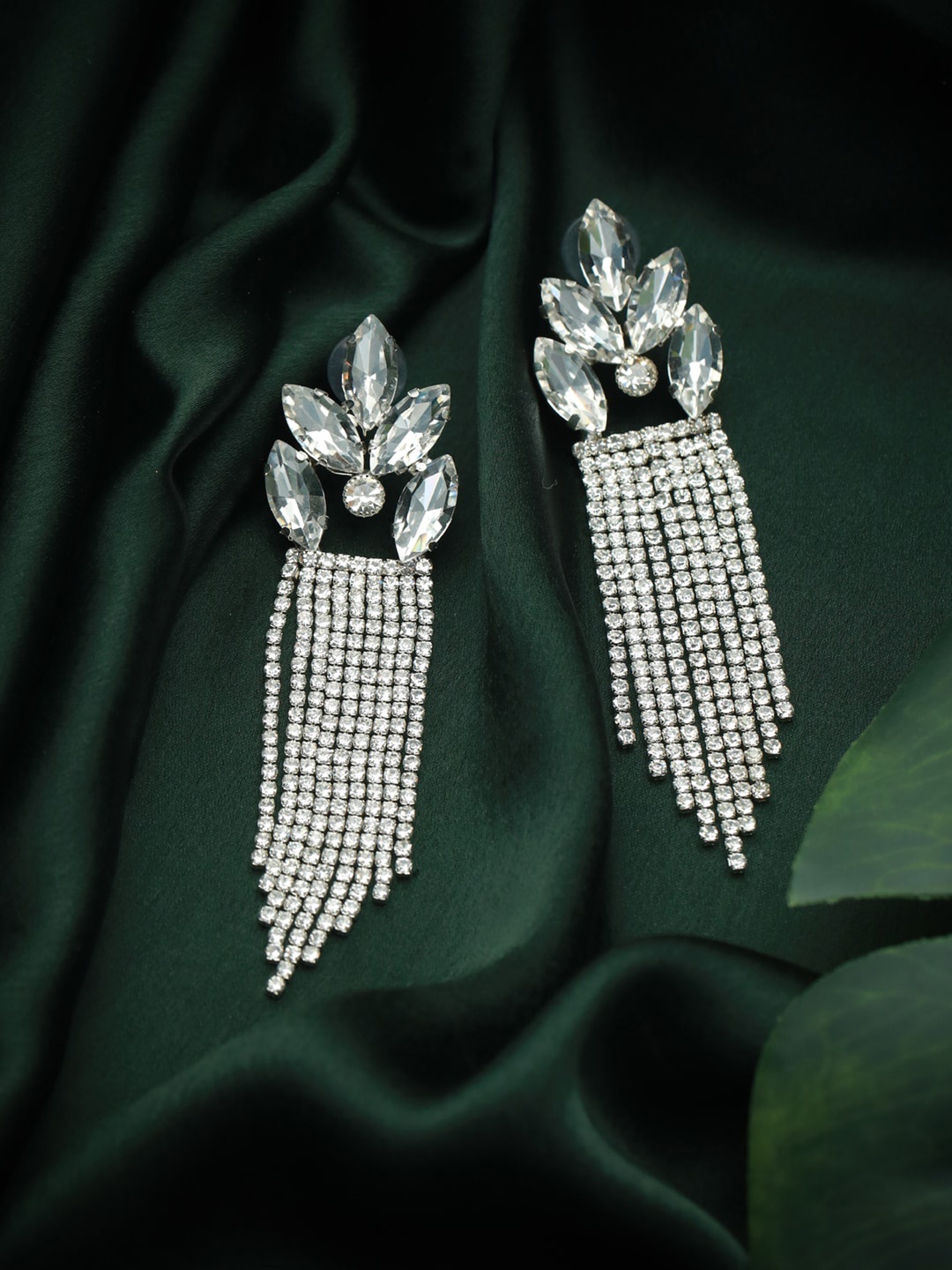 

Priyaasi Silver-Toned Contemporary Drop Earrings