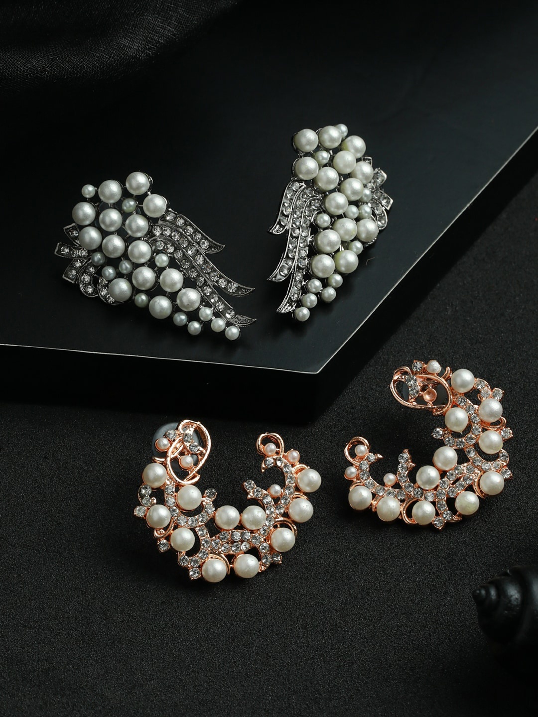 

Priyaasi Silver-Toned Contemporary Drop Earrings