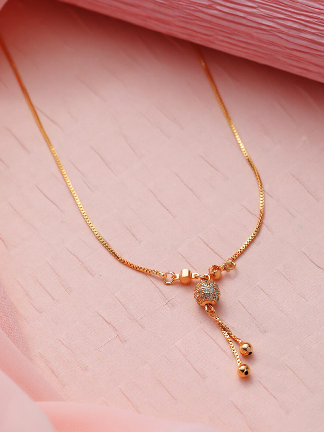 

Priyaasi White Brass Rose Gold-Plated Necklace