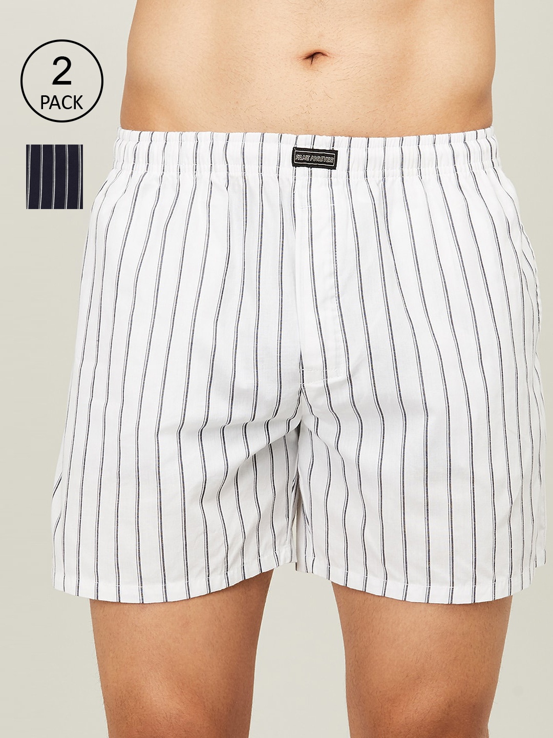 

Fame Forever by Lifestyle Men Pack Of 2 Checked Pure Cotton Boxers, Black
