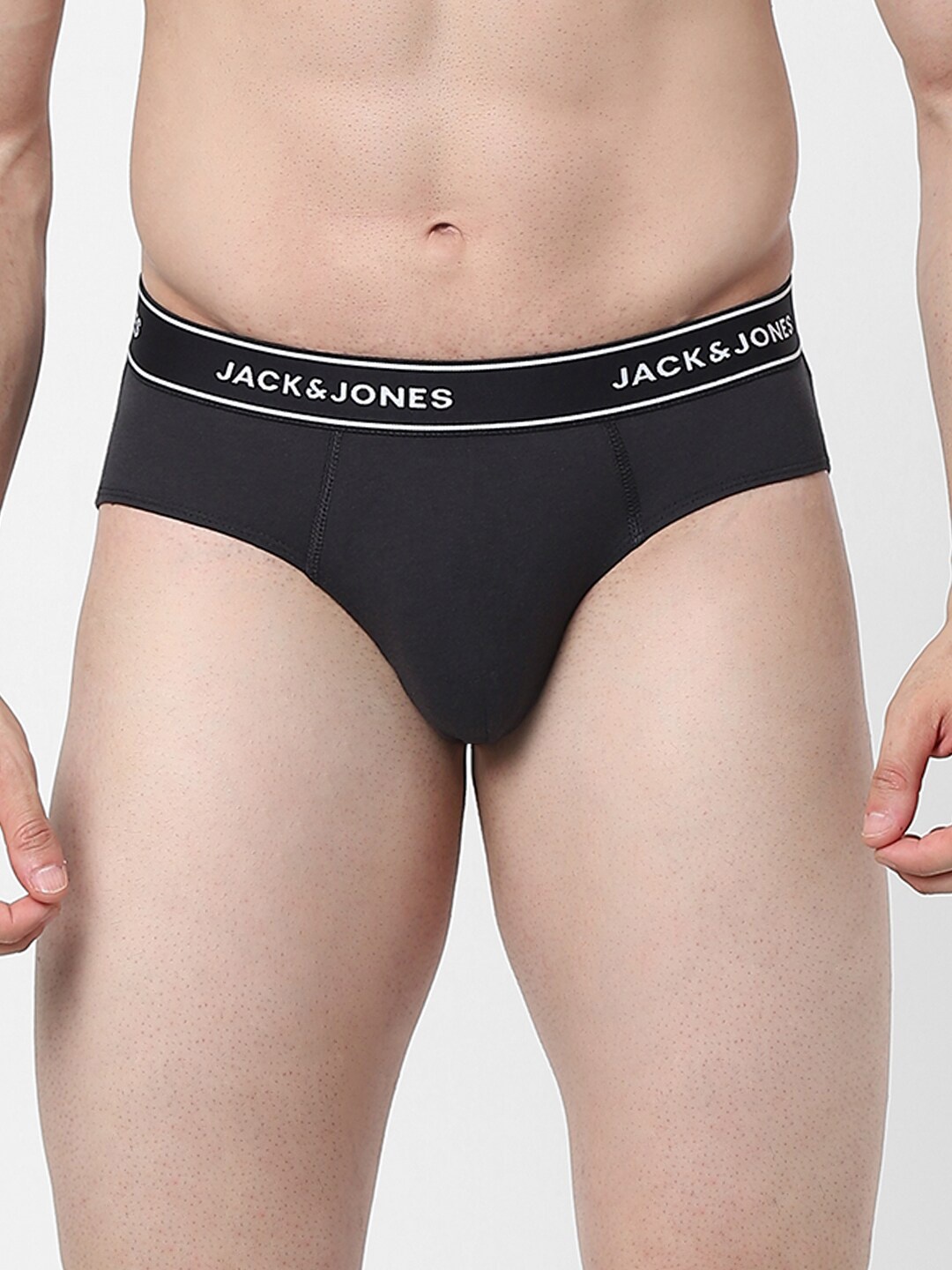 

Jack & Jones Men Solid Basic Cotton Briefs, Black