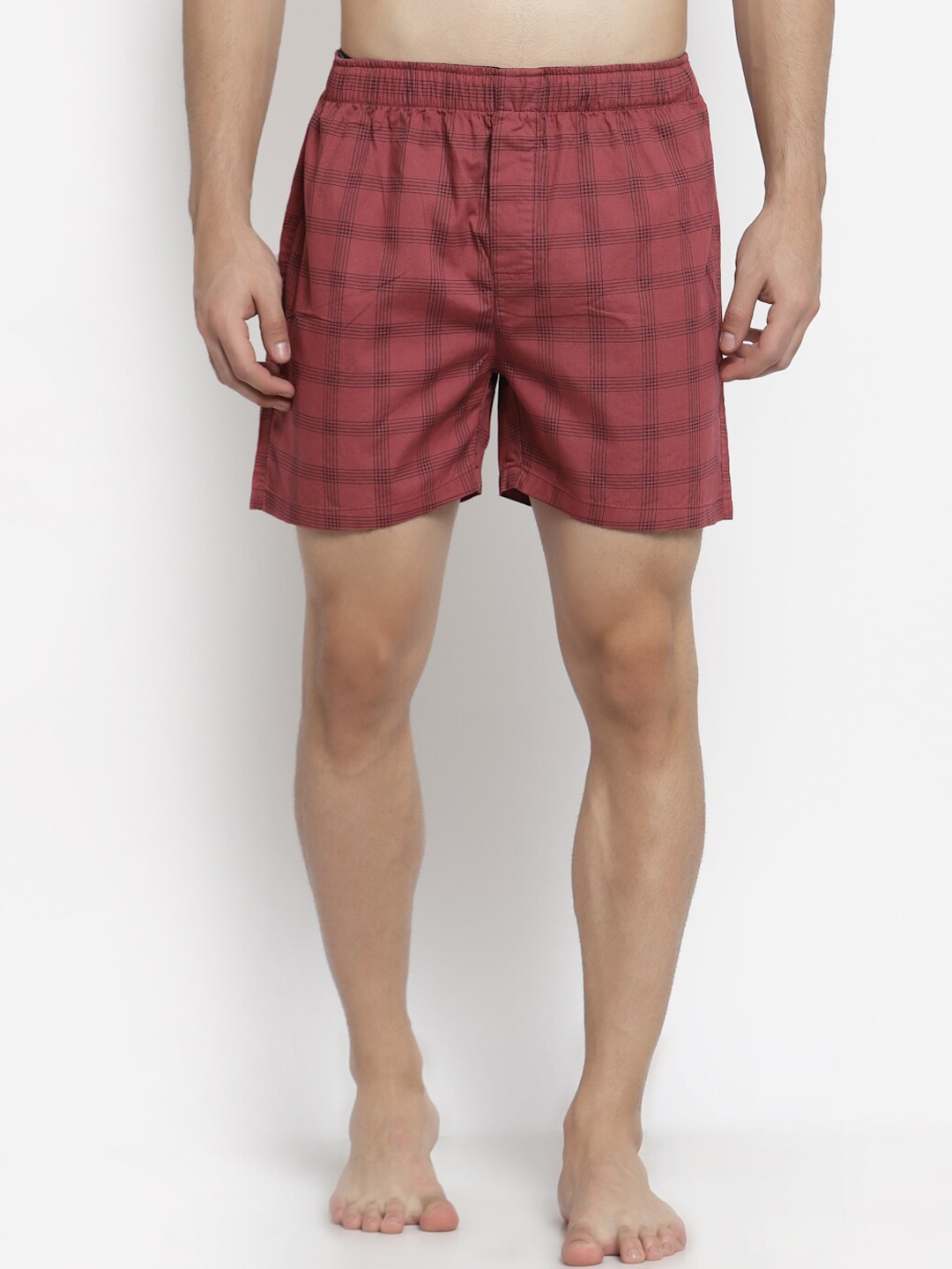 

TNG Men Brown Checked Boxers
