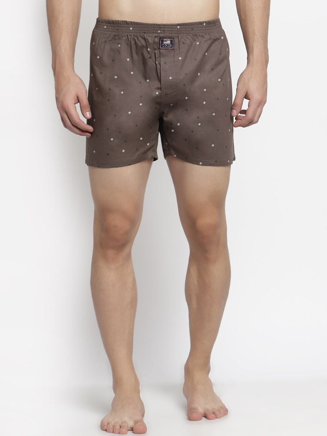 

TNG Men Brown Printed Pure Cotton Boxer