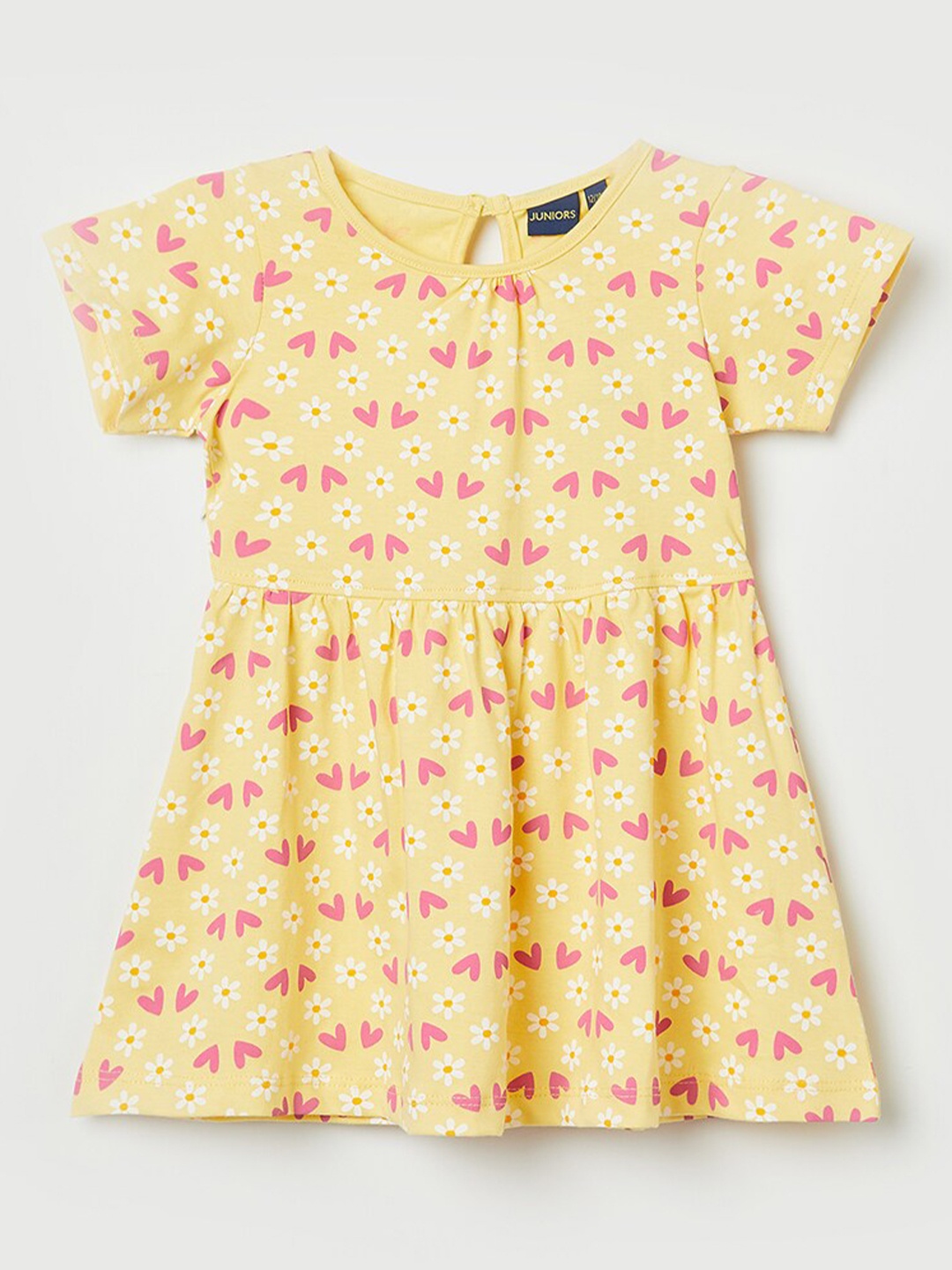 

Juniors by Lifestyle Girls Yellow Floral Printed Dress