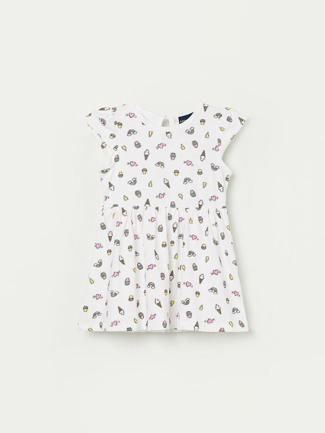 

Juniors by Lifestyle Girls White Printed Cotton Dress
