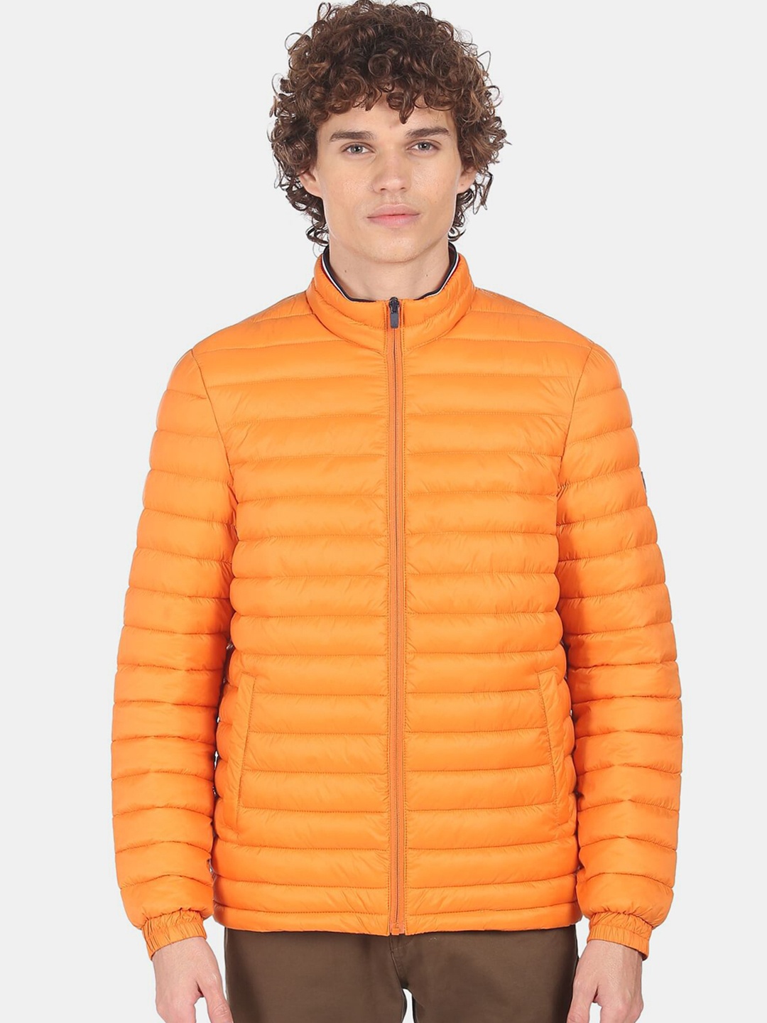

Arrow Sport Men Orange Puffer Jacket