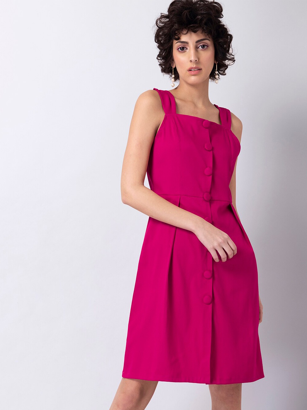 

FabAlley Fuchsia Crepe Sheath Dress