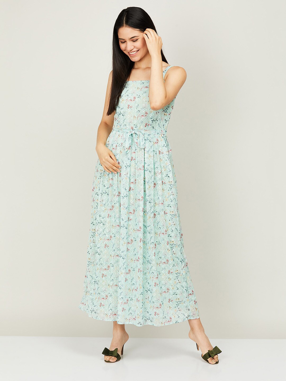 

CODE by Lifestyle Women Green Floral Printed Maxi Dress