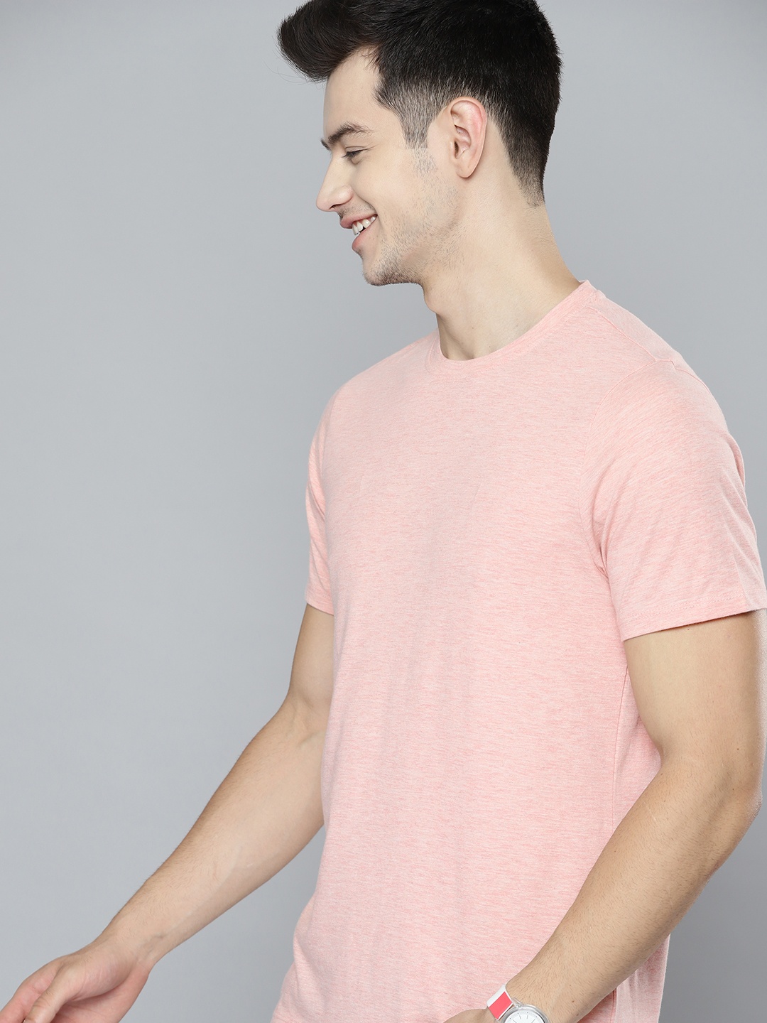 

Mast & Harbour Men Pink Cotton Knitted T-shirt