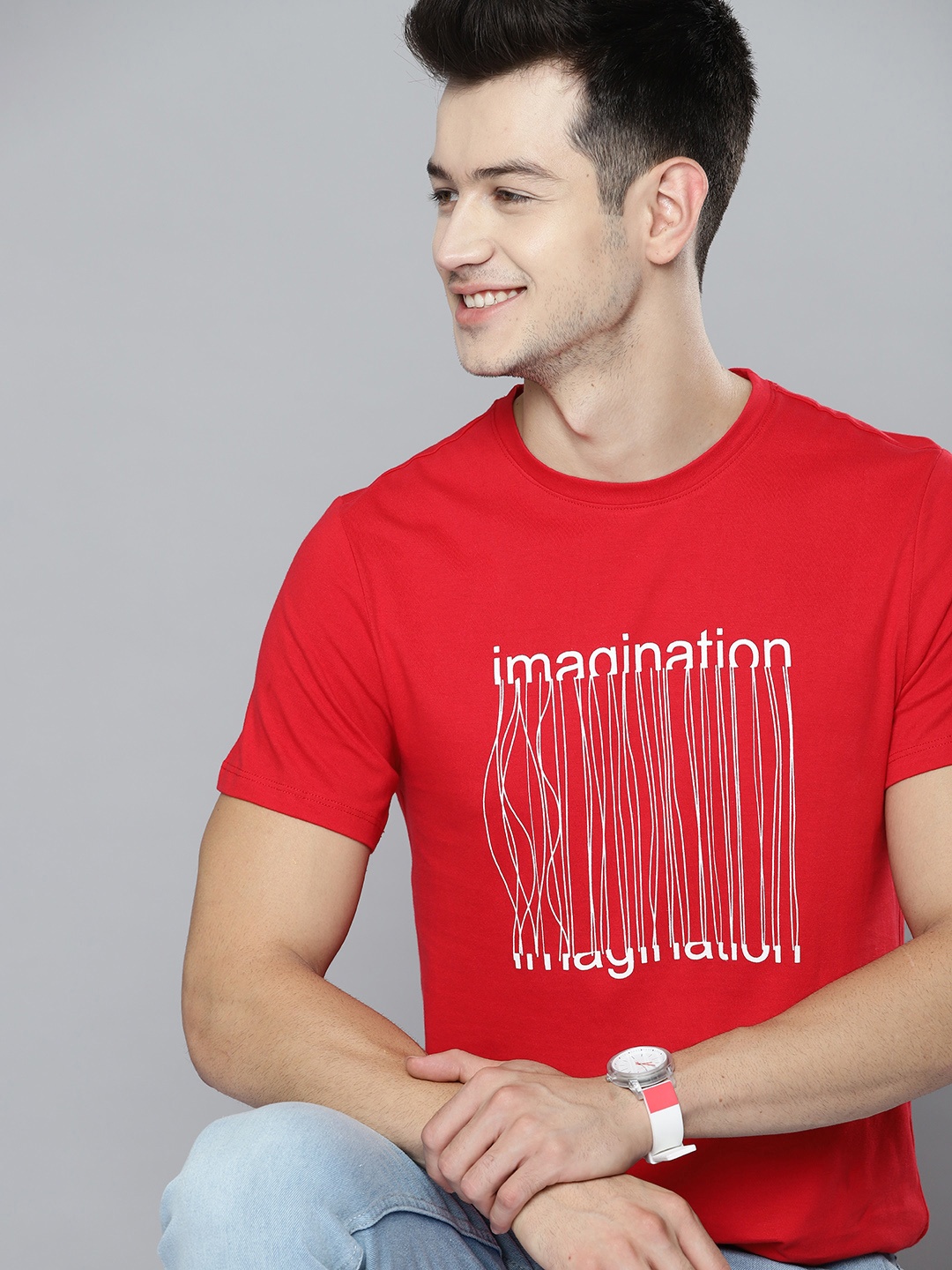 

Mast & Harbour Men Red Typography Printed T-shirt