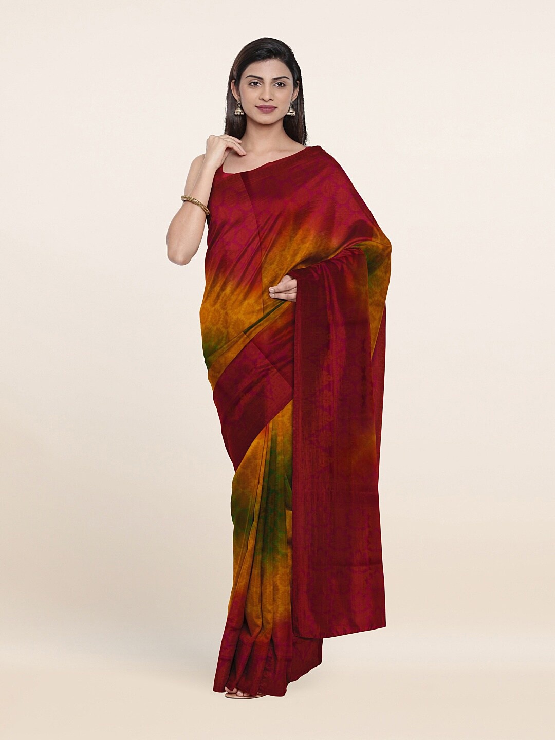 

Pothys Red & Green Woven Design Zari Art Silk Saree