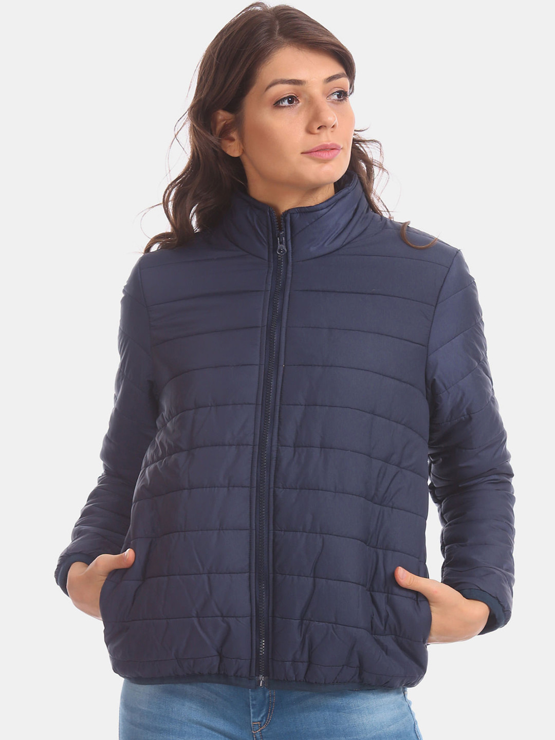 

Flying Machine Women Blue Puffer Jacket