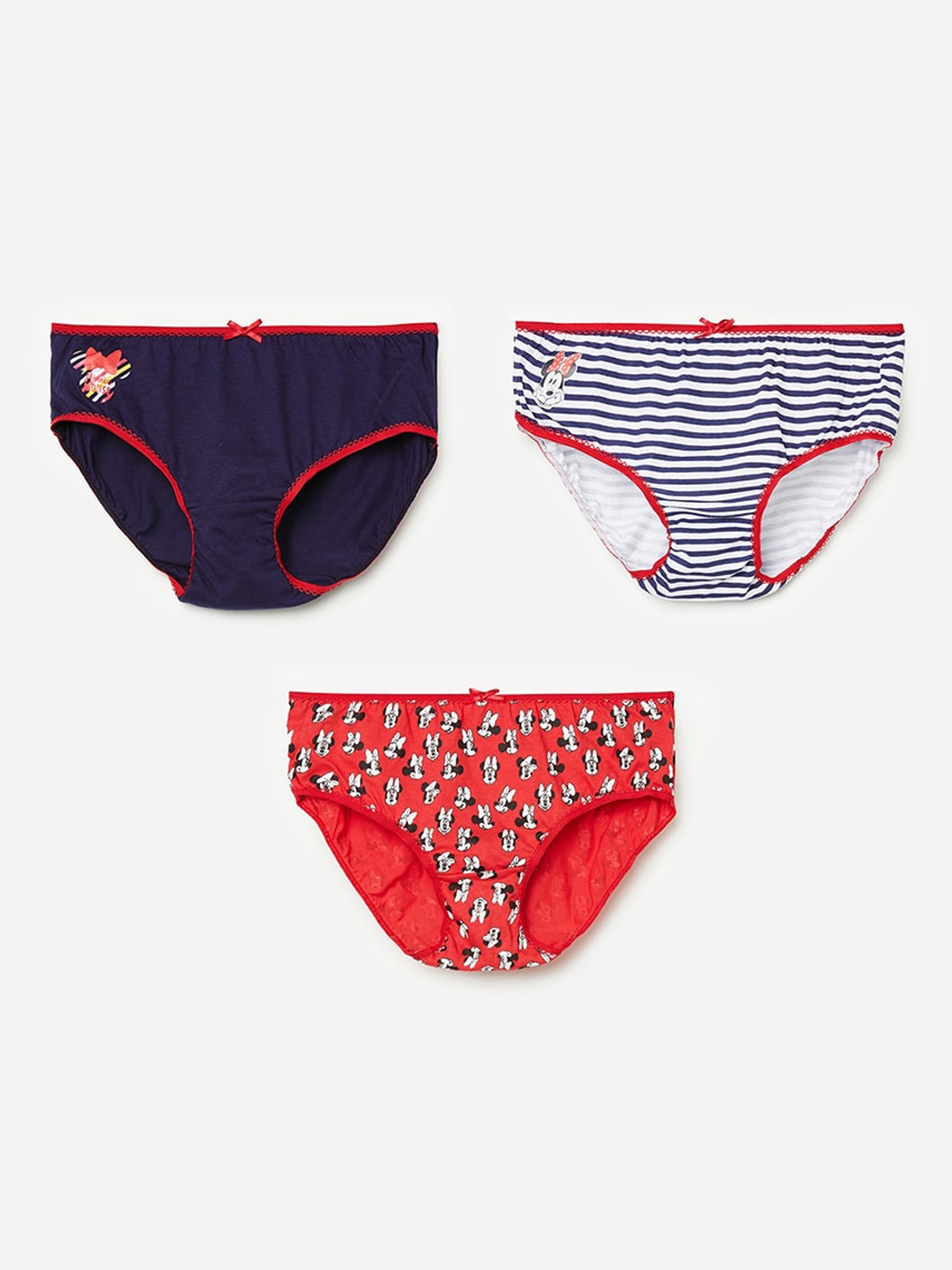

Fame Forever by Lifestyle Kids Girls Pack Of 3 Minnie Mouse Printed Cotton Basic Briefs, Multi