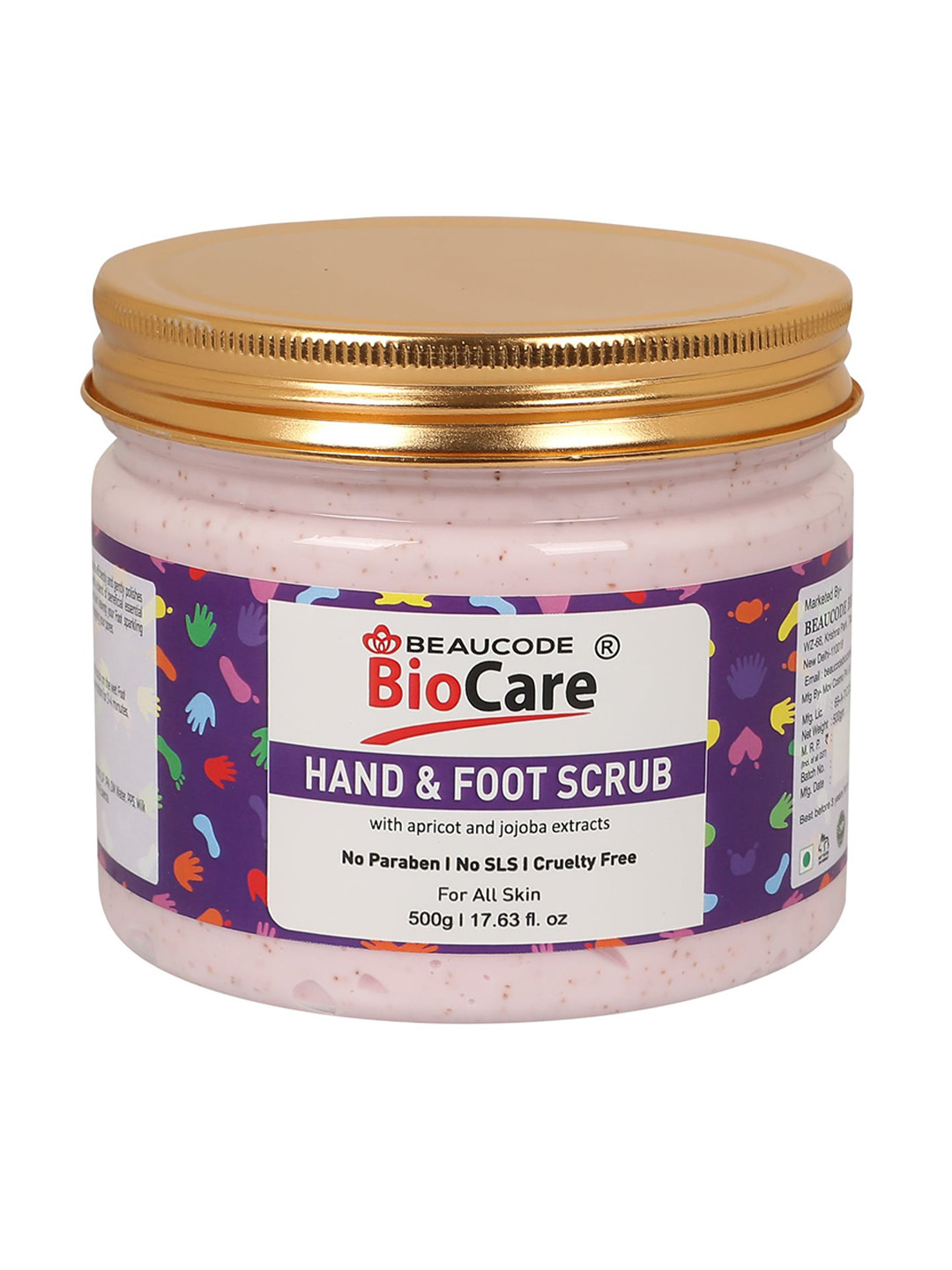 

BEAUCODE BIOCARE Hand & Foot Scrub with Apricot & Jojoba Extracts - 500g, Pink