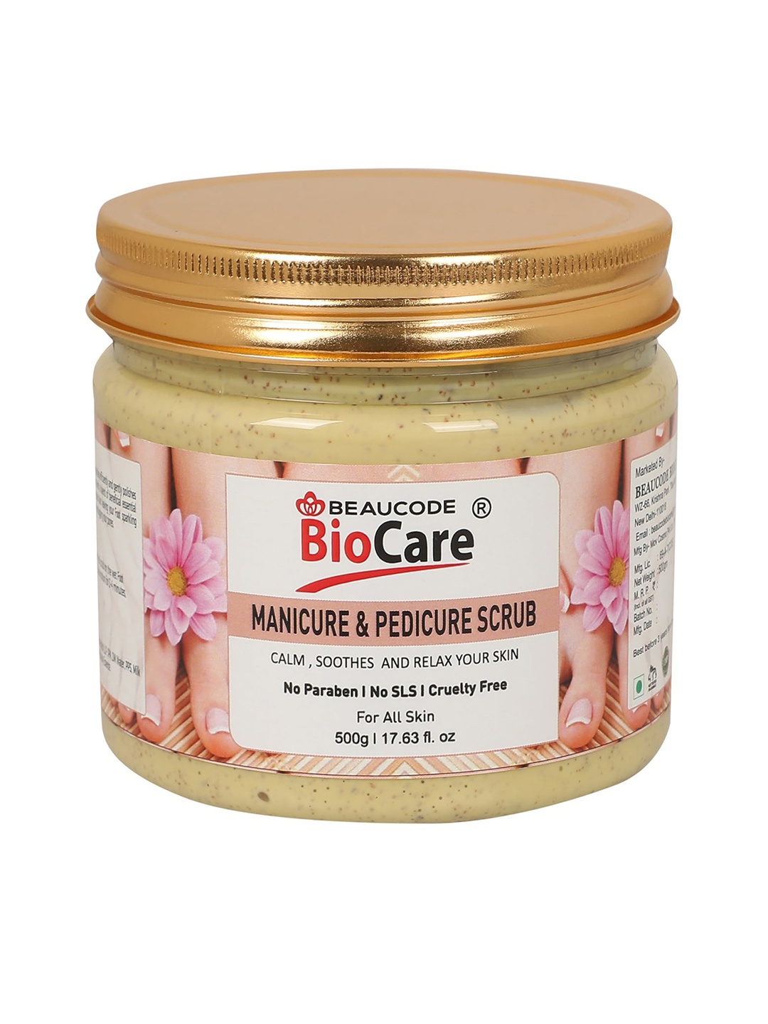 

BEAUCODE BIOCARE Manicure & Pedicure Scrub for All Skin Types - 500g, Beige