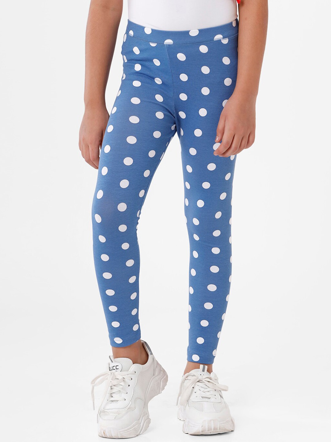 

De Moza Girls Blue Printed Ankle Length Leggings