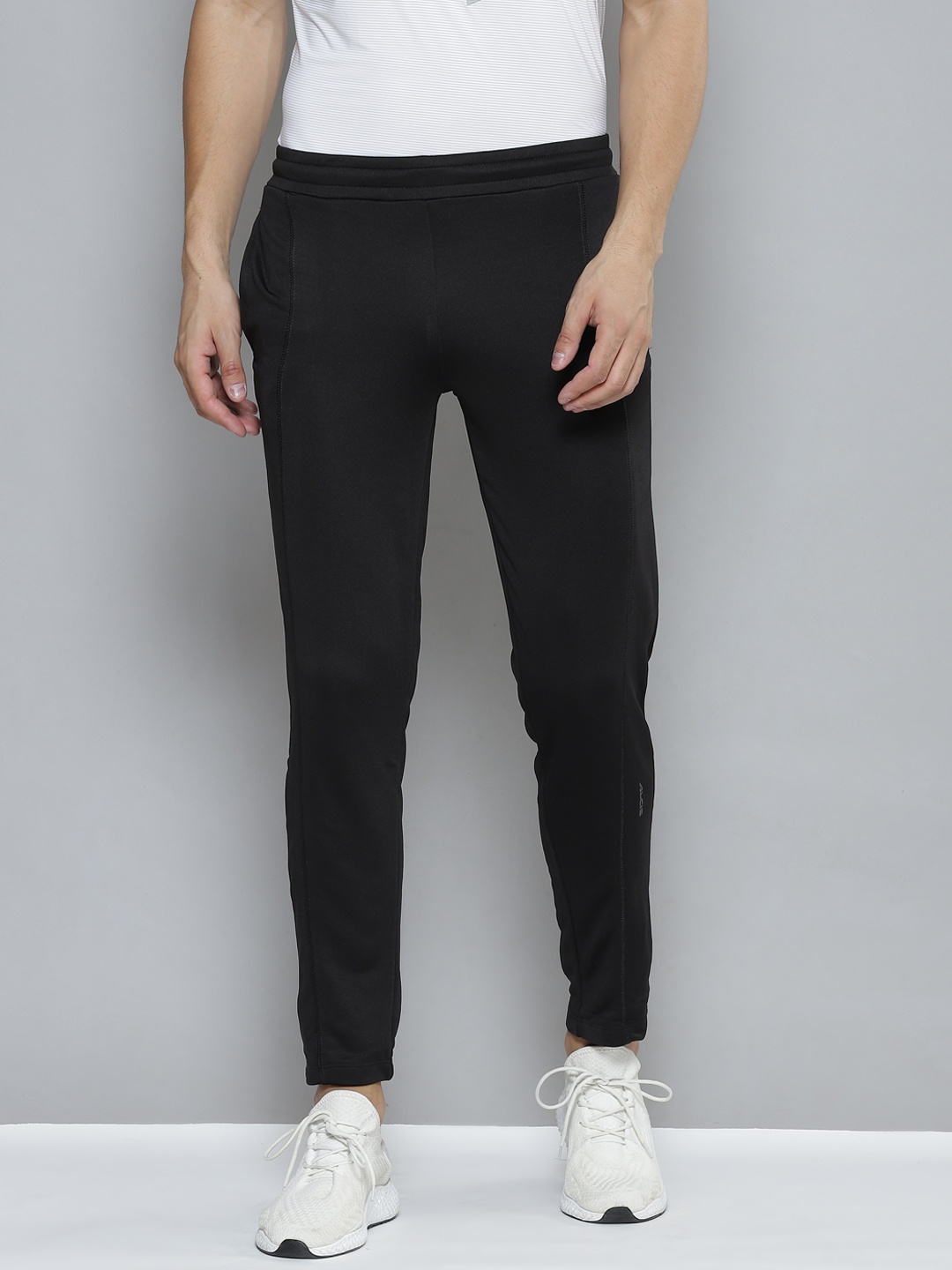 

Alcis Men Black Solid Slim Fit Running Track Pants