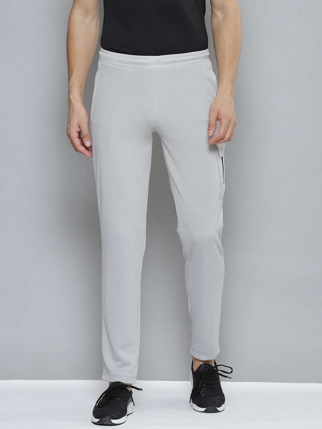 

Alcis Men Grey Solid Slim Fit Running Track Pants