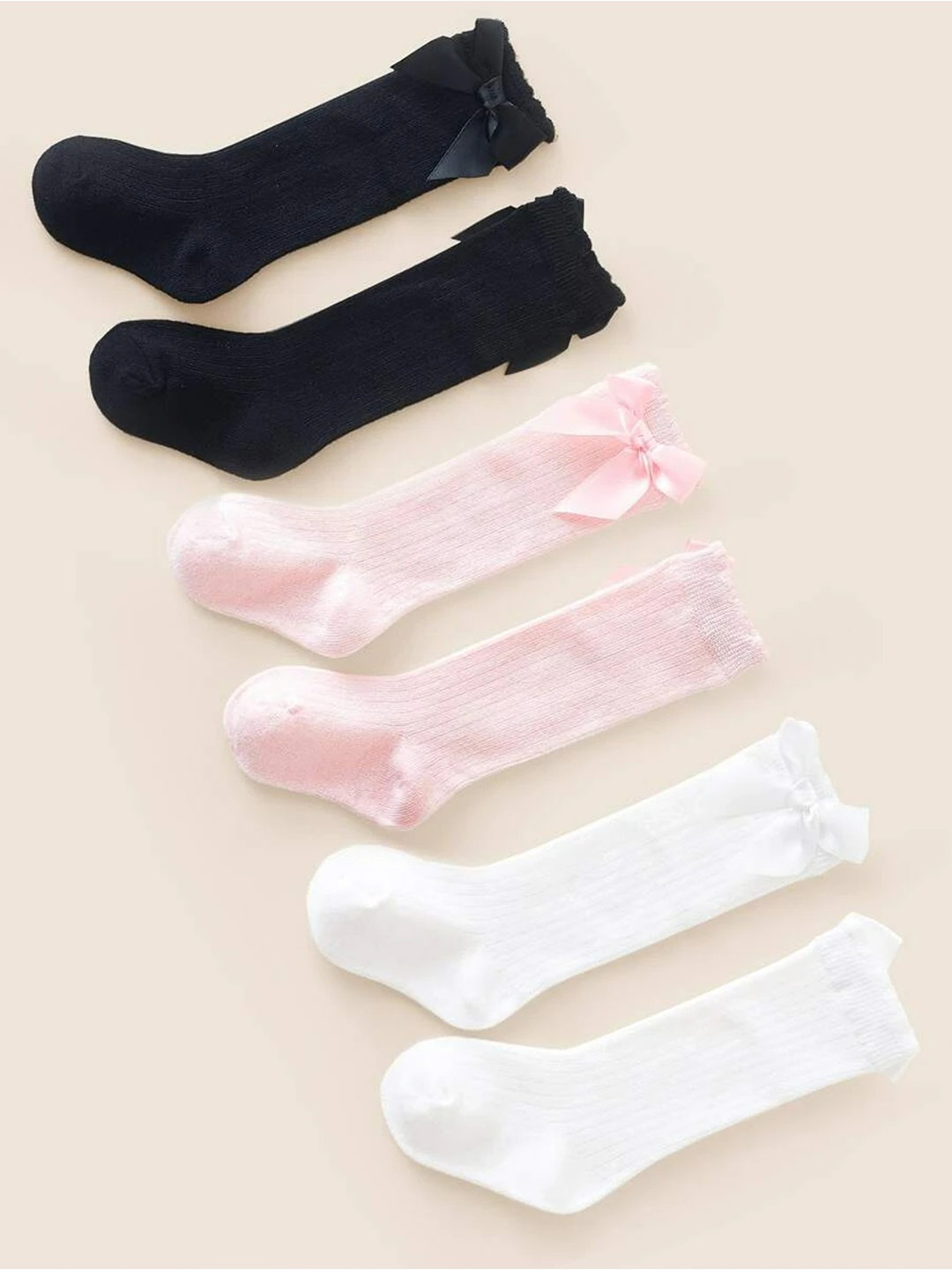 

EL REGALO Girls Pack of 3 Knee Length socks, Pink