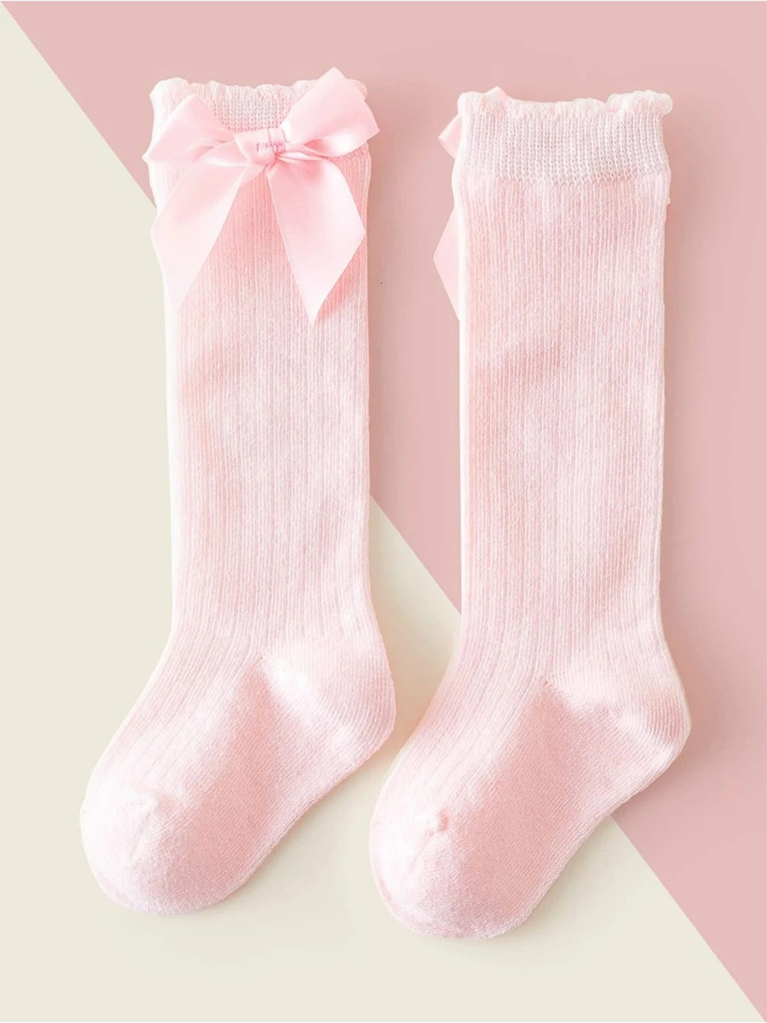 

EL REGALO Infant Girls Pink Solid Calf-Length Socks