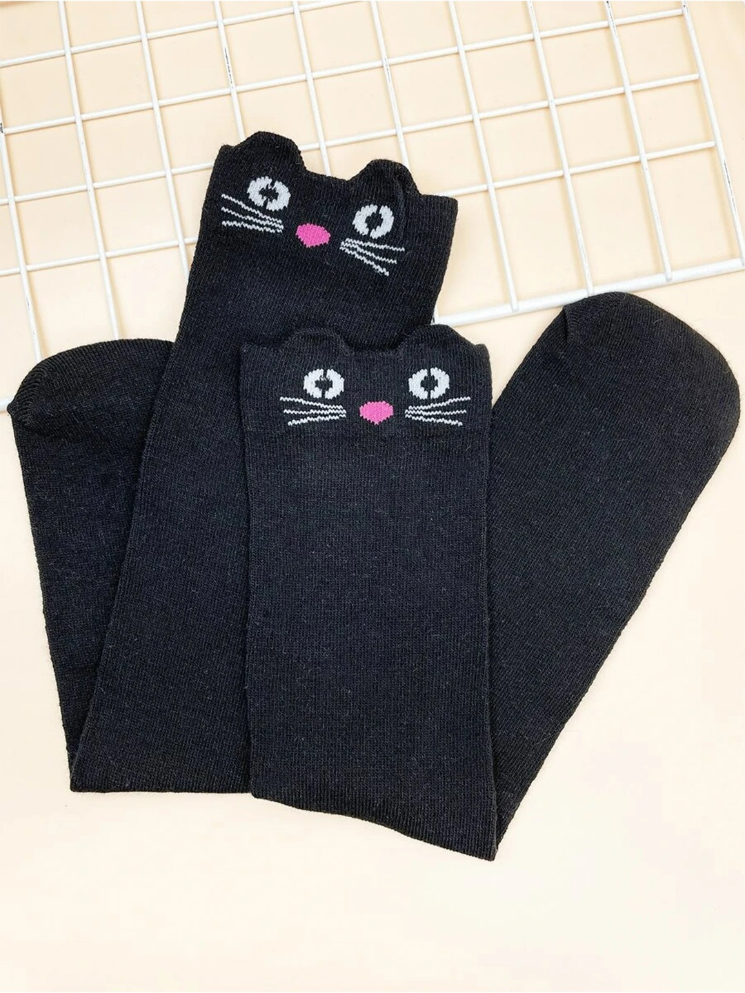 

EL REGALO Girls Black Patterned Knee Length Socks