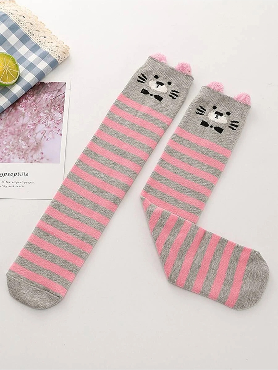 

EL REGALO Girls Pink Patterned Knee Length Socks