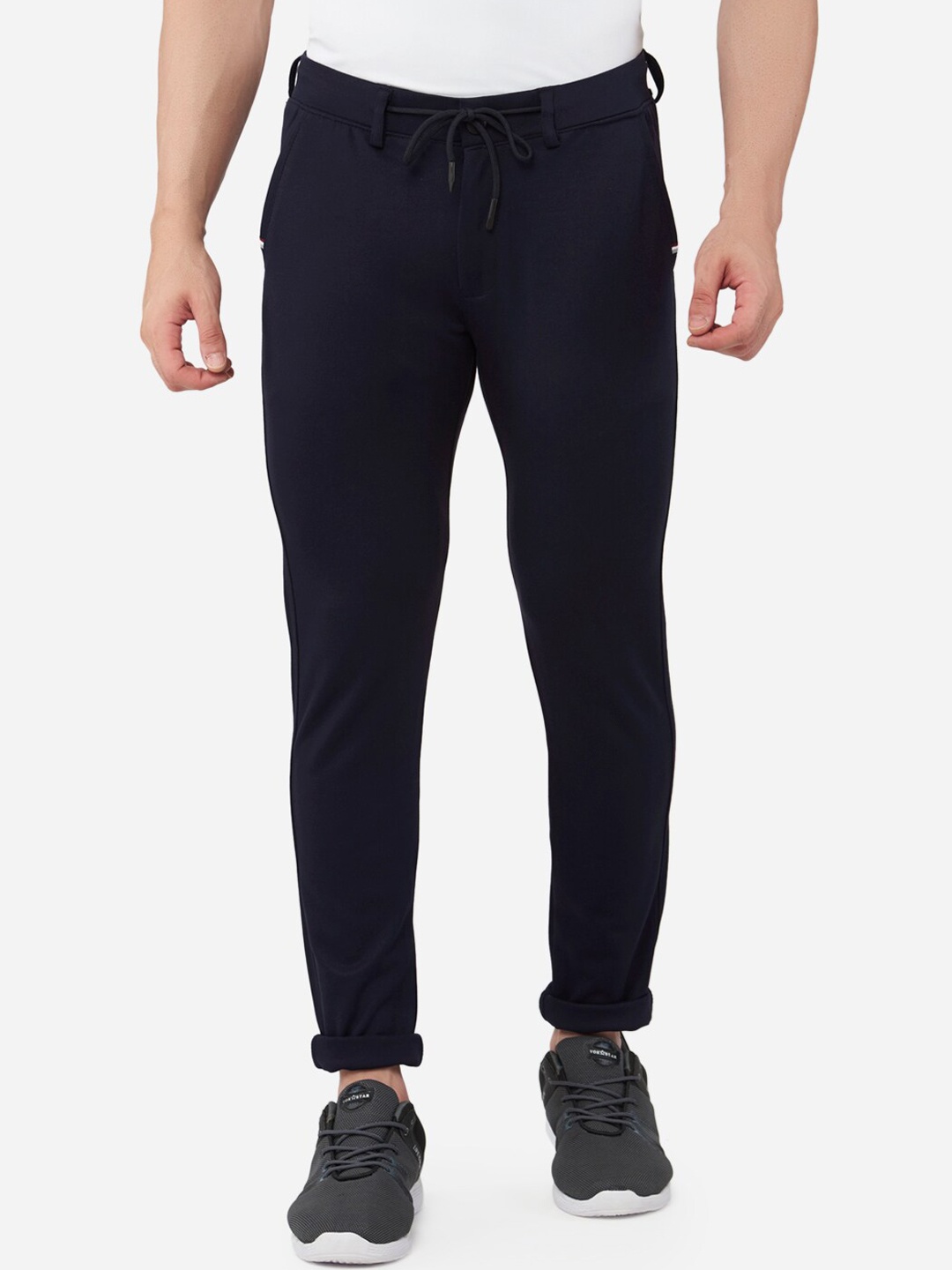 

beevee Men Navy Blue Track Pants