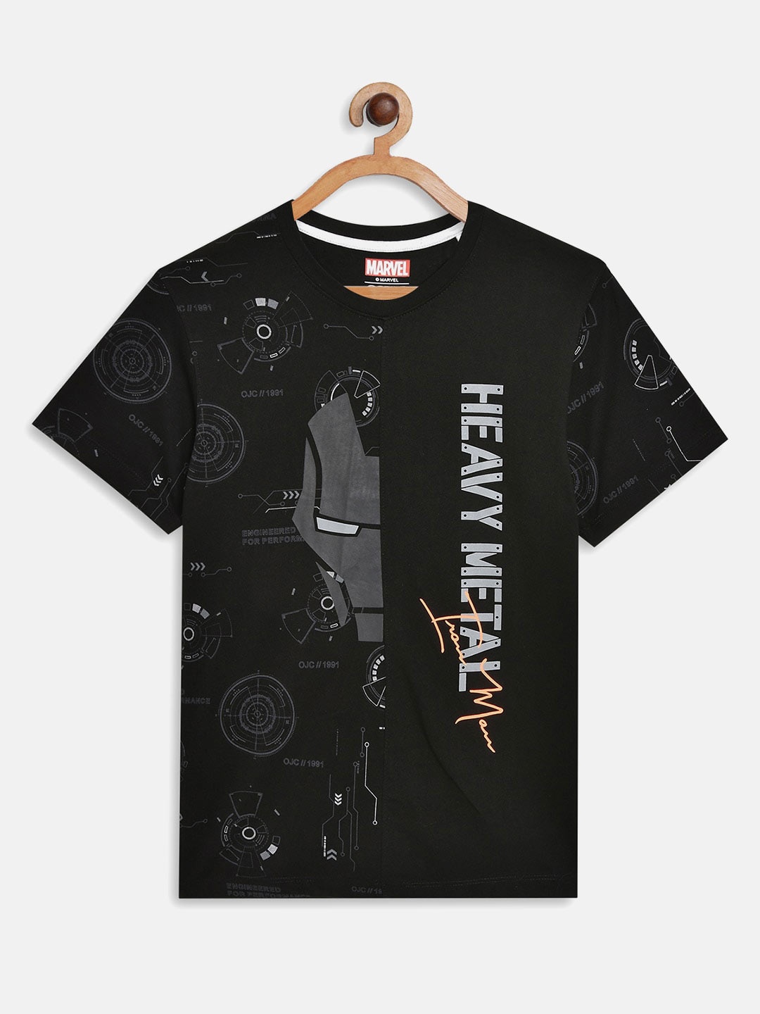 

Octave Boys Black Printed Cotton T-shirt