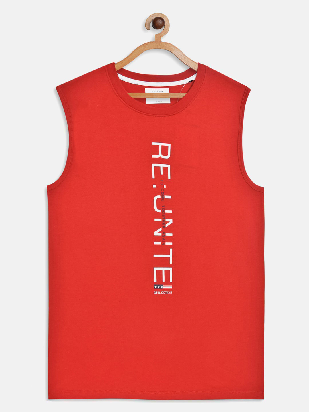 

Octave Boys Red Typography Printed Regular Fit Cotton T-shirt