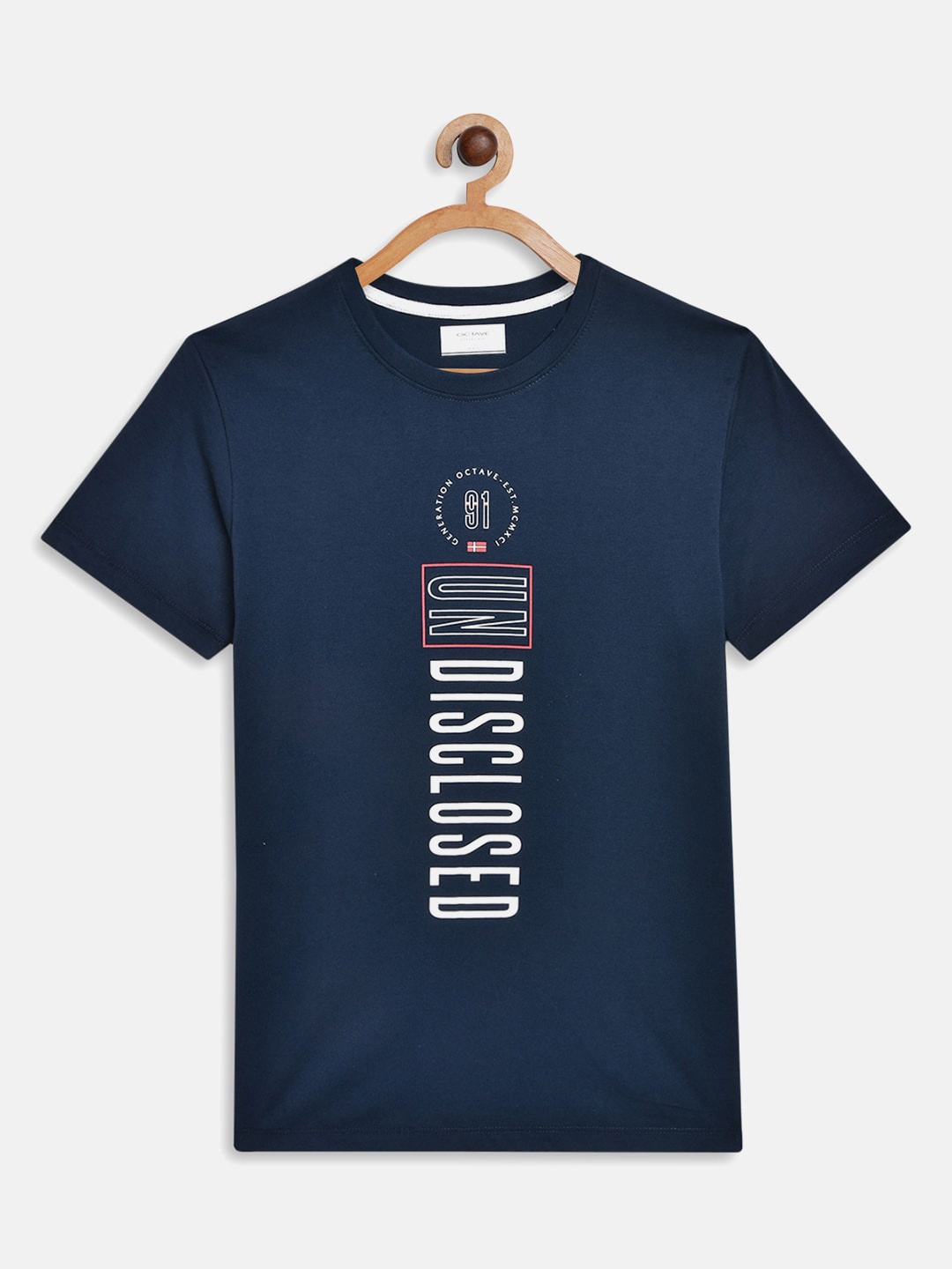 

Octave Boys Blue Typography Printed T-shirt