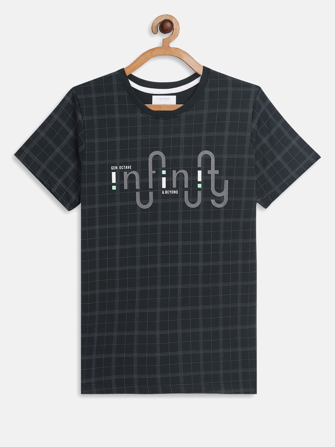 

Octave Boys Green Checked T-shirt