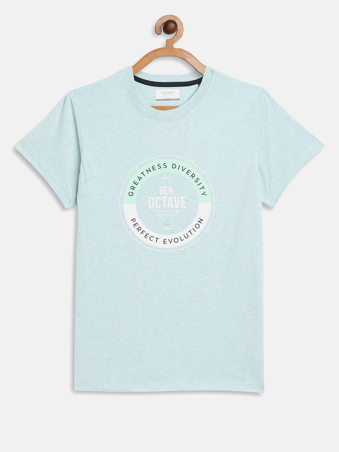

Octave Boys Blue Typography Printed T-shirt