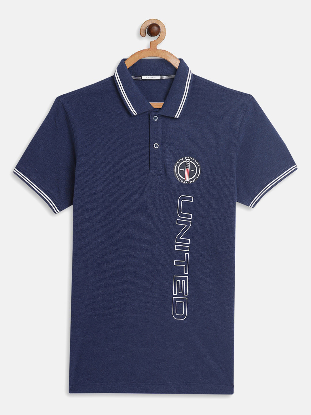 

Octave Boys Navy Blue Typography Printed Regular Fit Cotton T-shirt