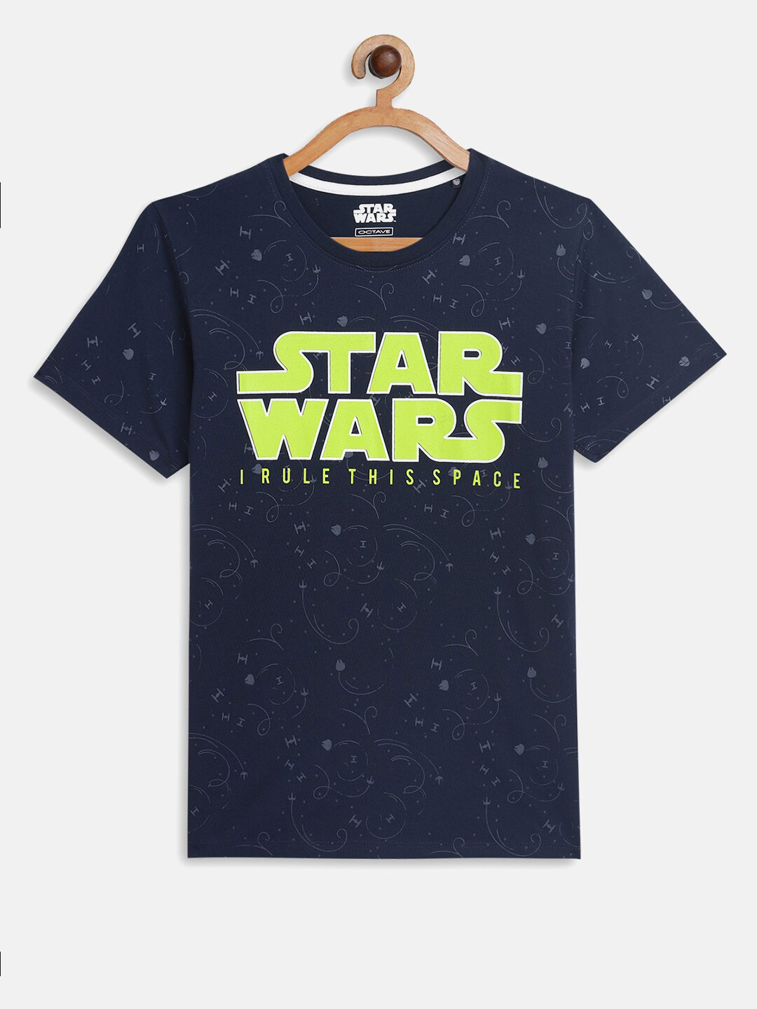 

Octave Boys Blue Typography Star Wars Printed Cotton T-shirt