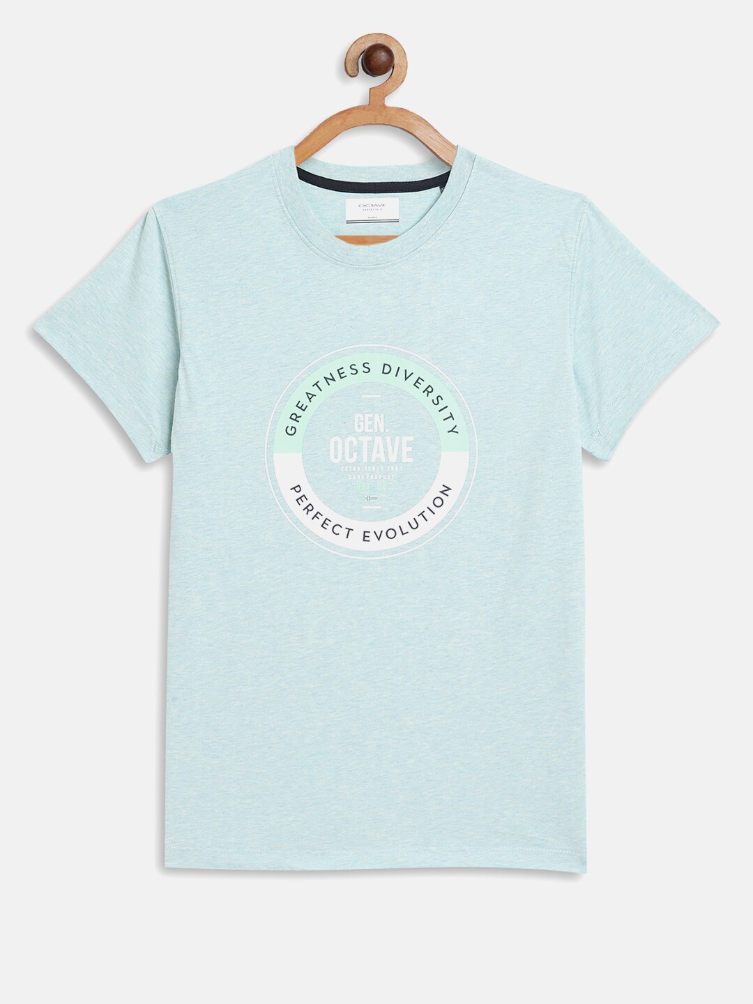 

Octave Boys Blue Typography Printed Regular Fit Cotton T-shirt