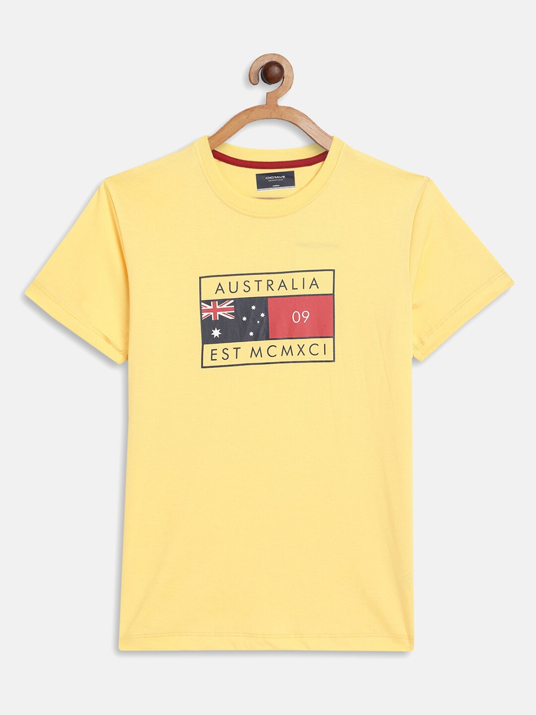 

Octave Boys Yellow Typography Printed T-shirt