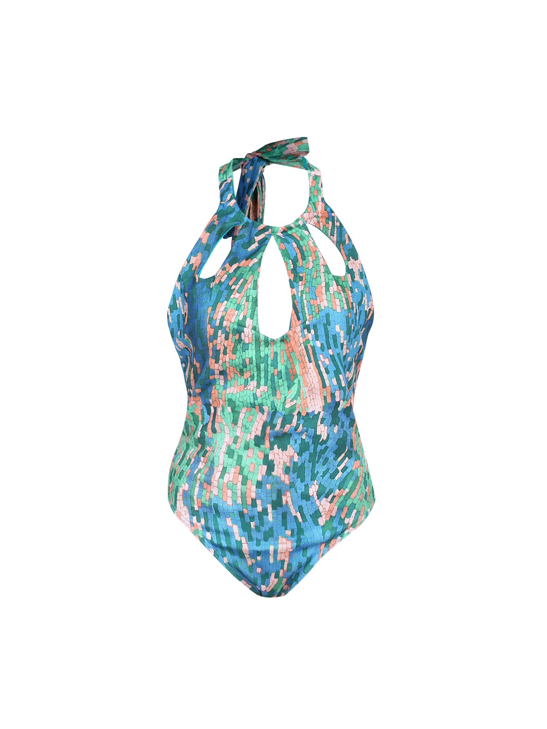 

Ted Baker Women Blue & Green Printed Halter Neck Swimsuit