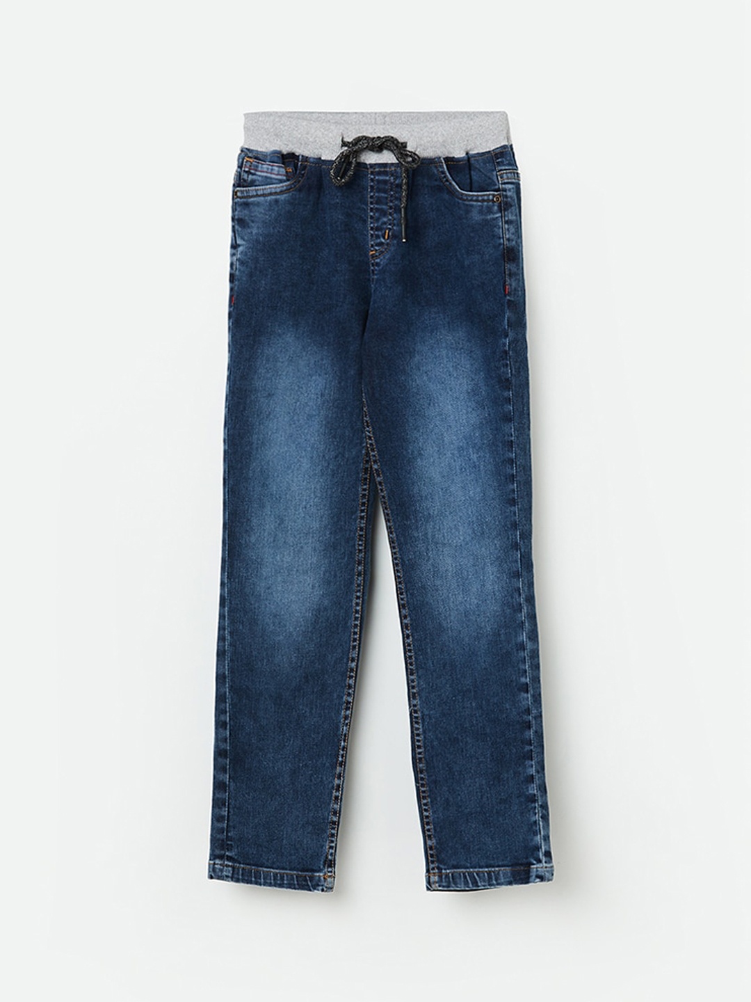 

Fame Forever by Lifestyle Boys Blue Slim Fit Low Distress Heavy Fade Cotton Jeans
