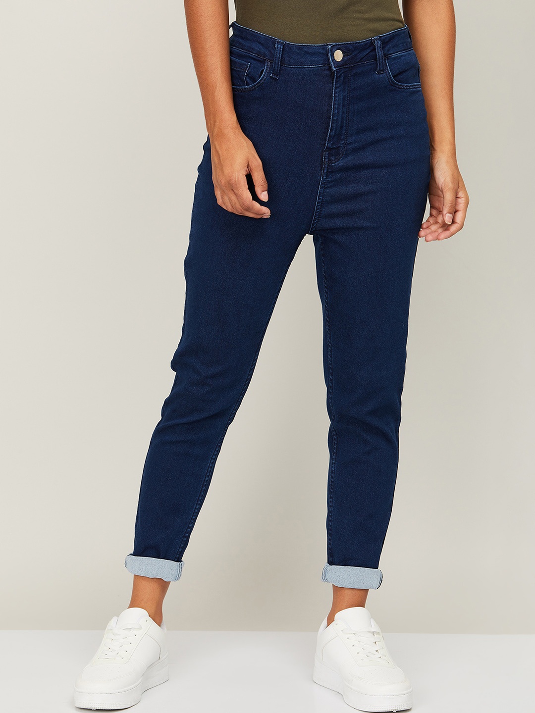 

Ginger by Lifestyle Women Blue Skinny Fit No Fade Cotton Jeans