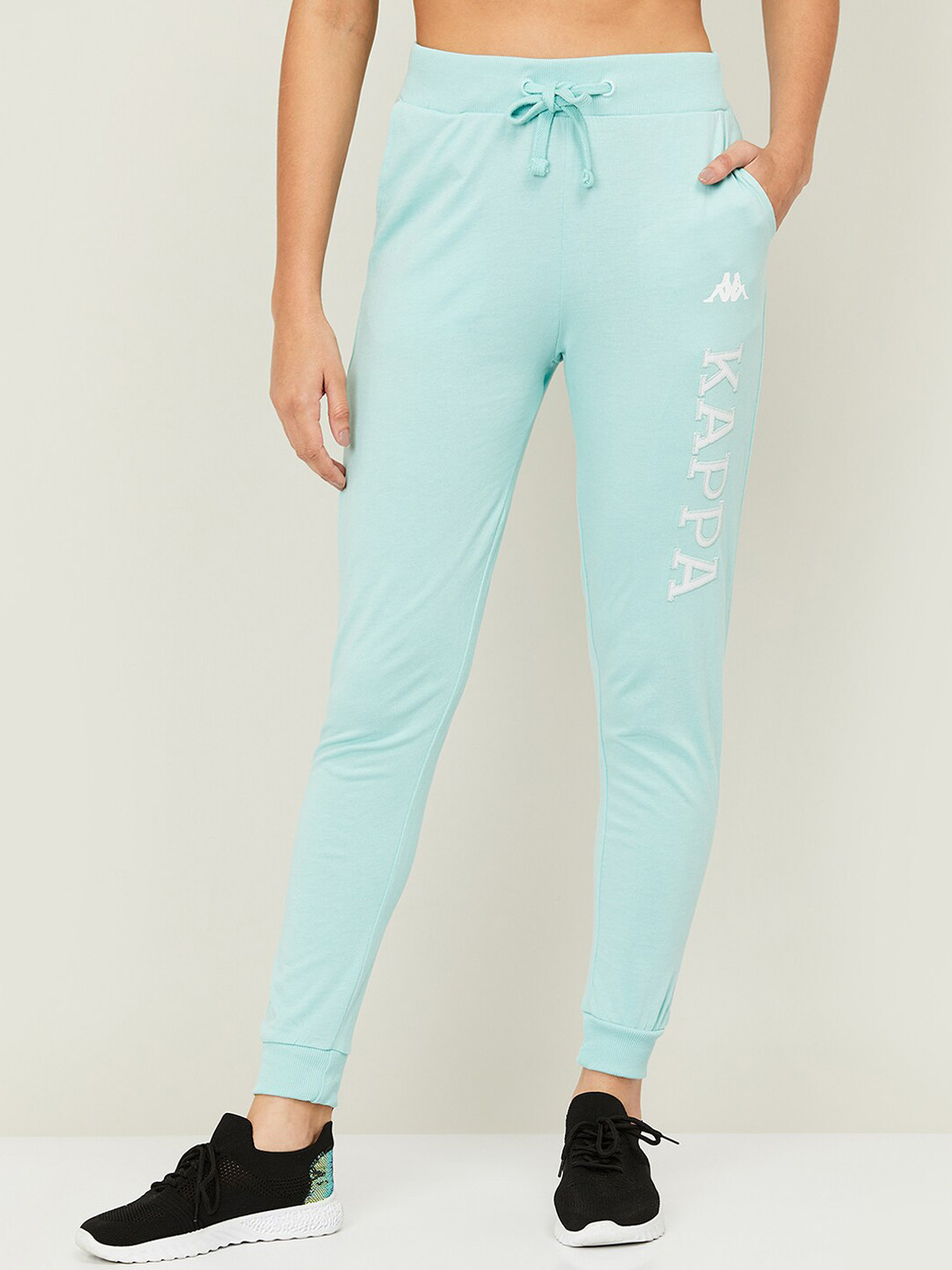 

Kappa Women Blue Solid Cotton Joggers