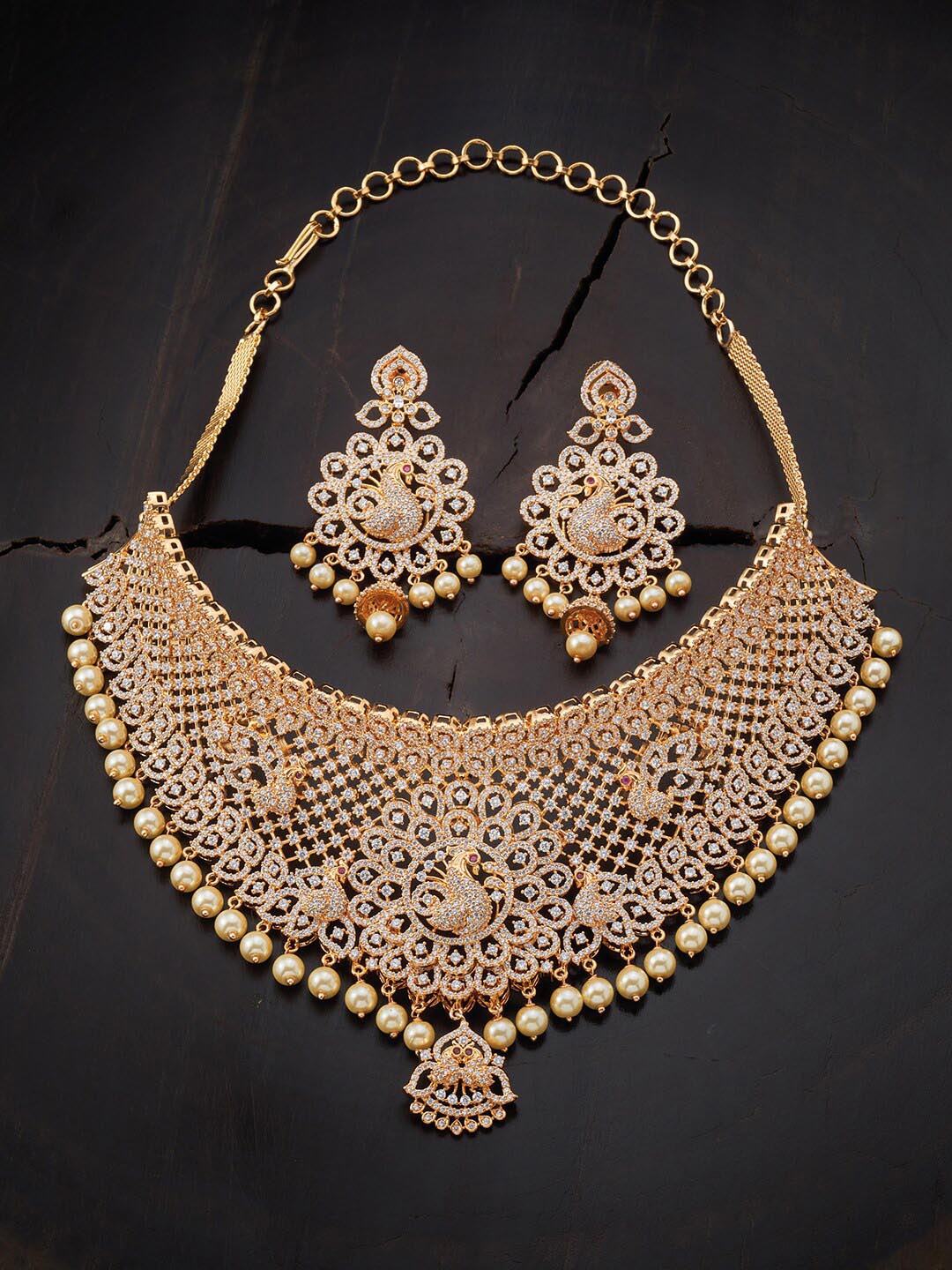 

Kushal's Fashion Jewellery White Gold-Plated Jewellery Set