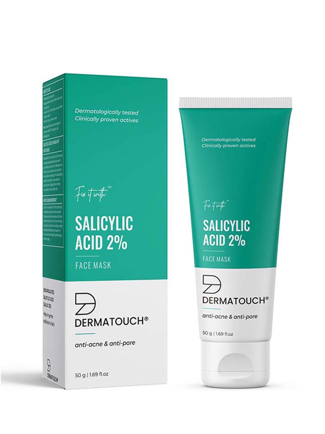 

Dermatouch Fix It With Salicylic Acid 2% Face Mask for Acne & Pimples - 50 g, Green